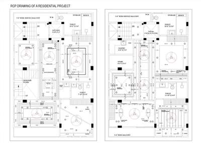 RCP/Ceiling Drawing of a Residential Project.