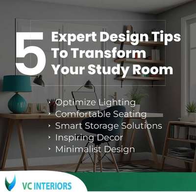 vcinteriors__Transform Your Study Room with VC Interiors' Expert Design Tips!

Tip 1: Optimize Lighting: Illuminate your study space with a mix of natural and task lighting to reduce eye strain and enhance focus.

Tip 2: Comfortable Seating: Invest in ergonomic chairs and create a cozy reading corner with plush cushions for ultimate comfort during long study sessions.

Tip 3: Smart Storage Solutions: Keep your study room organized with shelves, bins, and drawers to store books, stationery, and study materials efficiently.

Tip 4: Inspiring Decor: Surround yourself with motivational quotes, inspiring artwork, or a vision board to keep you inspired and motivated while studying.

Tip 5: Minimalist Design: Design your study room with a minimalist approach to reduce distractions and create a calming atmosphere conducive to learning.

Ready to elevate your study room? Let VC Interiors guide you in creating a functional and stylish space that enhances your productivity and creativity!