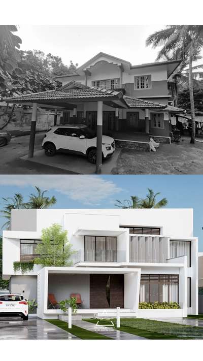 modern renovation  #modernhome  #moderndesign  #homerenovation  #homerenovations  #ContemporaryHouse  #ContemporaryDesigns  #modernminimalism  #white  #Minimalistic  #industrialdesign  #Simplestyle  #NEW_PATTERN  #trigonamarchitects  #Malappuram