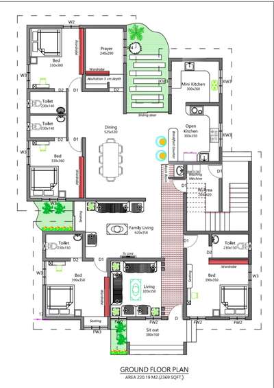 #new plan #courtyard  #NEW_PATTERN l  #house plan #my sweet #home plan #PrayerCorner  #OpenKitchnen  #NaturalGrass  #newmodal  #4BHKPlans  # family living