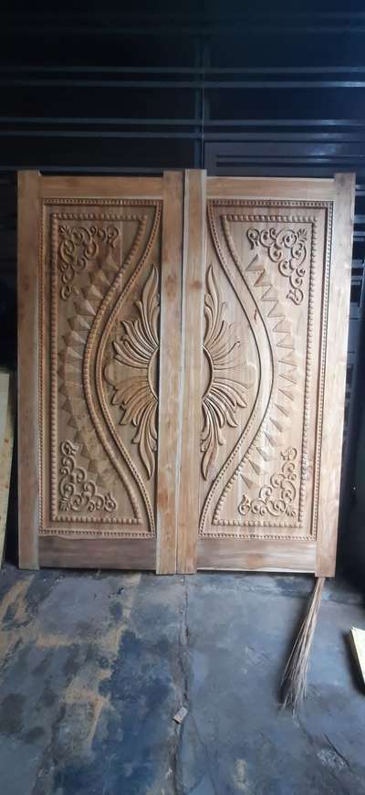 wood door by laser cutting