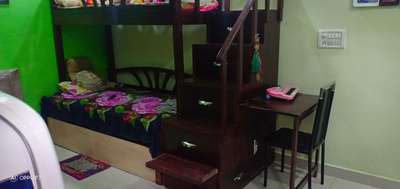 bunk bed with 3 seat and rubber board product