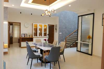 Dining area- Crockery , common wash partition, dining table and chair