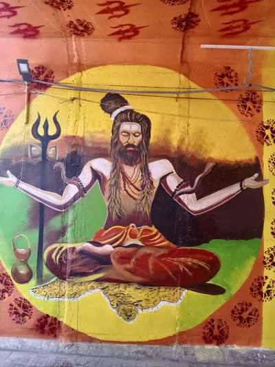 wall art ..shadhu Baba.. 11feets hight..khumbh Haridwar ..laltara pull.