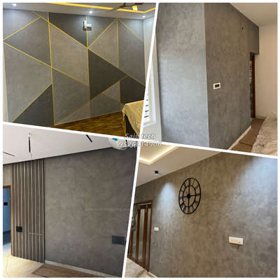 Bedroom wall decorating on cement texture