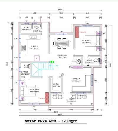 Vastu Update 1288Sqft West facing Home