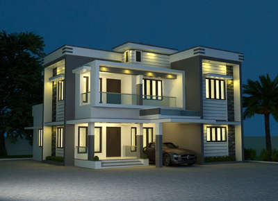 contemporary villa . Mannarkkad