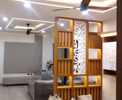 Living room partition with CNC cutting
