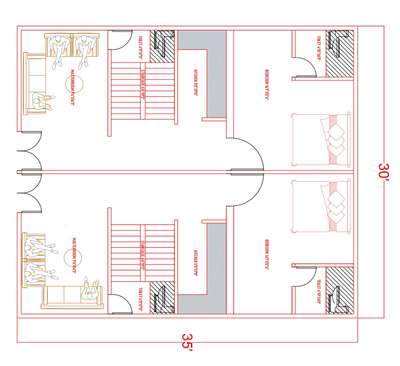 30'x35'House plan Layout #2DPlans #2dDesign #ElevationDesign #InteriorDesigner #exteriordesigns #trandingdesign