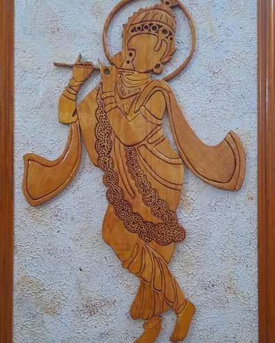 wooden lord krishna wall Hanging