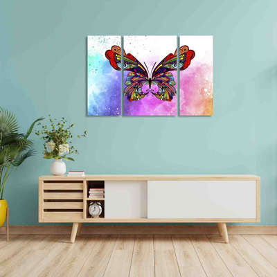 Colorful Butterfly
3 Panels
 #WallDecors #WallPainting  #WallDesigns  #butterfly  #InteriorDesigner  #interiorpainting