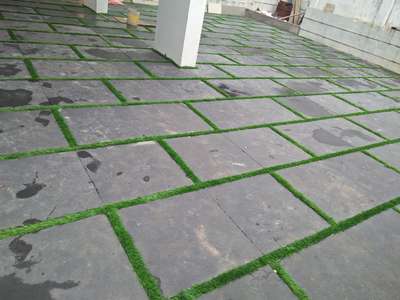 After grass Kadappa paving stone