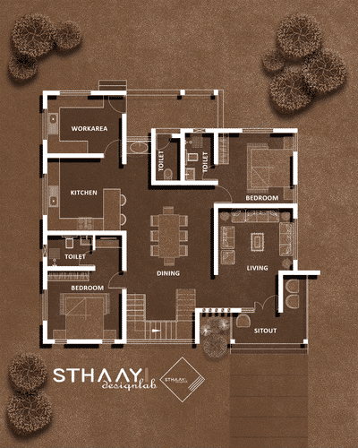Modern Home Plan 🏡 4BHK | DOUBLE STORY | Design: @sthaayi_design_lab 

Ground Floor 
● Sitout 
● Living 
● Dining 
● 1 Bedroom attached 
● 2nd Bedroom attached 
  with Dressing 
● Open - Kitchen
● Kitchen 
● Verandah
● C -toilet (out door) 

First Floor 
● 3rd Bedroom 
  attachedwith Dressing 
● 4th Bedroom attached 
● Upper - Living Room 
● Balcony 
● Open Terrace 

.
.
.
#sthaayi_design_lab #sthaayi 
#floorplan | #architecture | #architecturaldesign | #housedesign | #buildingdesign | #designhouse | #designerhouse | #interiordesign | #construction | #newconstruction | #civilengineering | #realestate