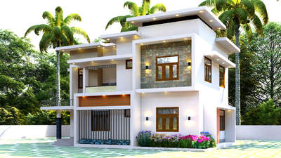 project at Kozhikode 1350 sqft   #HouseConstruction #floorplanning #ElevationHome #3dhouse #HouseDesigns