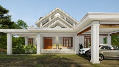 #3delevation🏠 #3d #classichomes #residence #KeralaStyleHouse #modernhousedesigns #architecture