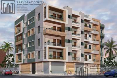 P+G+6 RESIDENCIAL BUILDING Elevation design by K.Aasif and Associates 
 #ElevationDesign 
#facadedesign 
 #structuralengineering 
 #CivilEngineer 
 #Architect