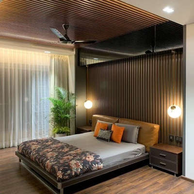 Admiring the serene beauty of this meticulously styled bedroom. Designed by - Raghav Call -9870533947 Guru ji interior