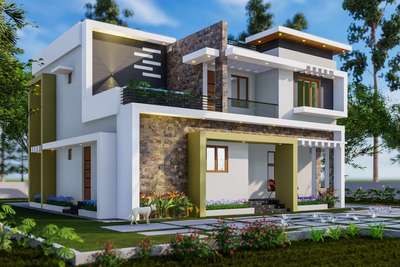 3d design#Architecture#Residence#Kerala contemporary model