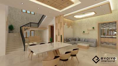 Dining area with stair 
 #home  #InteriorDesigner  #ElevationHome  #SmallHomePlans  #HouseRenovation  #KitchenRenovation  #BedroomDecor  #MasterBedroom  #architecturedesigns  #Architectural&Interior  #architecturekerala  #KitchenIdeas  #kichen  #sweethome