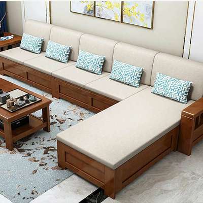 natural पोलिस wooden sofa