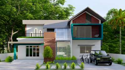 #architecturedesigns #3d #InteriorDesigner #jaali #ContemporaryHouse #courtyardhouse