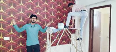 3D wallpaper design  #InteriorDesigner  #PVCFalseCeiling  #wallpaperindia