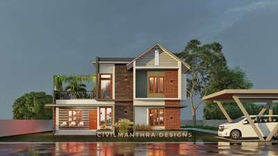 New 3D Exterior Model by CIVILMANTHRA DESIGNS
Client: RAHUL
Location: PATHANAMTHITTA
Area: 1800 sqft
Type: Contemporary + Traditional 
 #3dexteriordesignrendering #models_architecture  #ContemporaryHouse  #TraditionalHouse