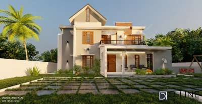 #exterior_Work #_homedecor #ContemporaryHouse #architecturedesigns #CivilEngineer #trendig #viralhousedesign #KeralaStyleHouse #architecturekerala #clientdiaries #the_engineeringworld #civilconstruction #cladding #Landscape