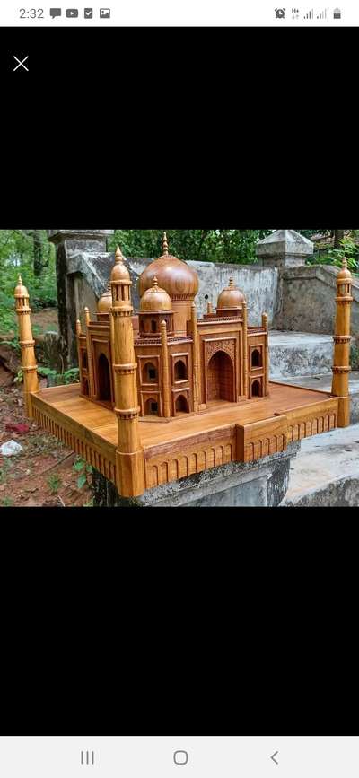 miniature art form of tajmahal in teak wood,