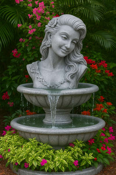 Floral girl garden fountain for your garden, balcony or living space #fountain #gardenfountain #cascade