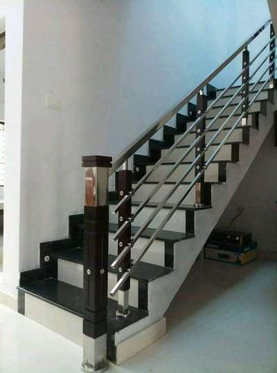 we fullfill your dream houses with steelhandrails with toughened glass. #GlassHandRailStaircase  #steelhandrails