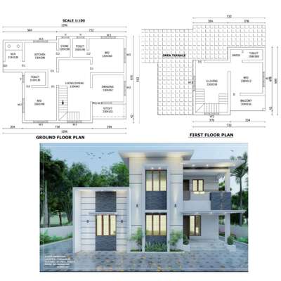 plan and elevation 3D