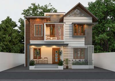1562sqft budgeted home
3d elevation 3bhk  
 #ElevationHome  #ElevationDesign  #3D_ELEVATION  #exterior_Work  #exteriordesigns  #KeralaStyleHouse  #kerala_architecture