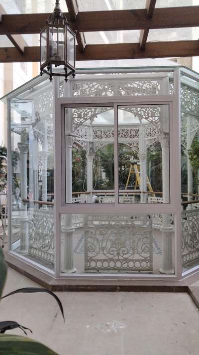 Aluminium Glass Partition for Hexagonal area.