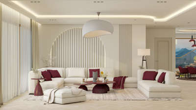 Modern living sofa back wall design #InteriorDesigner