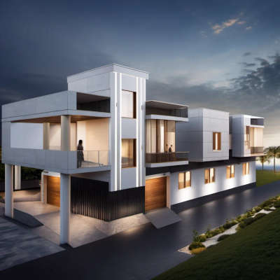 4BHK House Floor Plan 3D design Front elevation