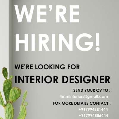 urgently need Interior designer
please call 7994881444