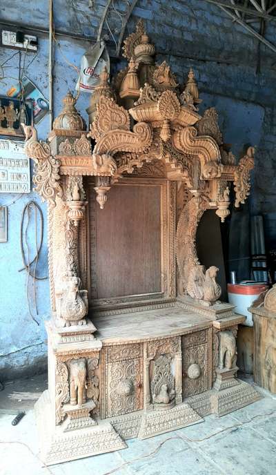 mandir wooden mandir price 1,22000 reek wood carving work