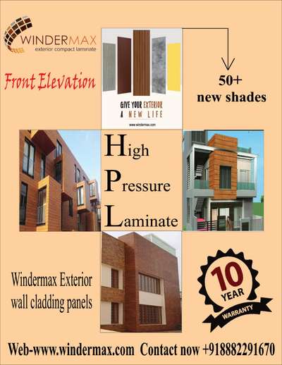 We deal in all types of exterior products 

*HPL wall cladding panels*
*ACP/HPL wall cladding panels*
*WPC wall cladding panels*
*PVC wall cladding panels*
*Aluminium wall cladding panels*
*Colour rivets*
*WPC louvers 

*Dealers and distributors discount also available*

Winder max start Civil Construction work , Interior Execution work Contract , Turnkey project & Collaboration.
We are based in Delhi 
We take project all over India . We execute different types of project as:-
Commercial 
Residencial 
Factories & Industrial. 
Old & New Building, Repair, Renovation & Maintence work .

Any requirement or quary please contact us

www.windermax.com
www.pvcpanelindia.com
www.elegantcontruction.com