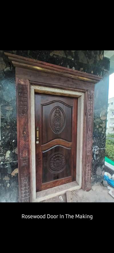 Authentic rosewood, sheesham and teakwood hand made work..... #rosewood #maindoor #Woodendoor #woodwork