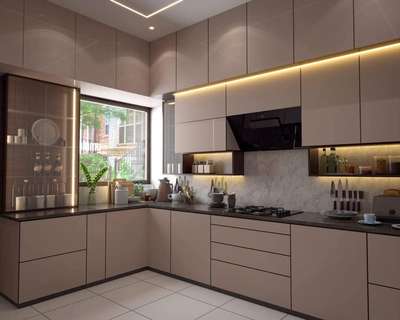 #ClosedKitchen  #KitchenIdeas  #KidsRoom  #LShapeKitchen  #KitchenCabinet  #KitchenRenovation