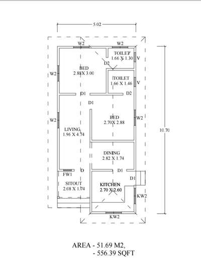 Floor plan of 2bhk east facing home @ cherthala   #CivilEngineer  #Architect  #architecturedesigns  #buildingpermits  #ContemporaryHouse #Buildingconstruction  #KeralaStyleHouse  #keralahomesdesigns  #HouseDesigns