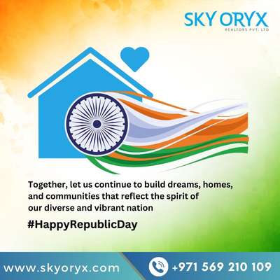 Wishes to the brightest future and dreams. Let's celebrate this #republicday of our nation with love and peace. ❤️

#republicday #india #skyoryx #buildersinthrissur #skyoryxbuilders #freedom