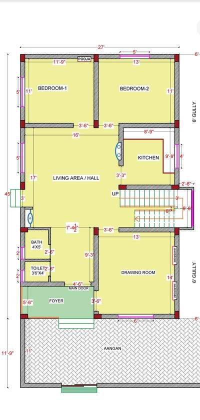 #FloorPlans #2DPlans #2d #autocad #SmallHomePlans #WestFacingPlan #West #1200sqft