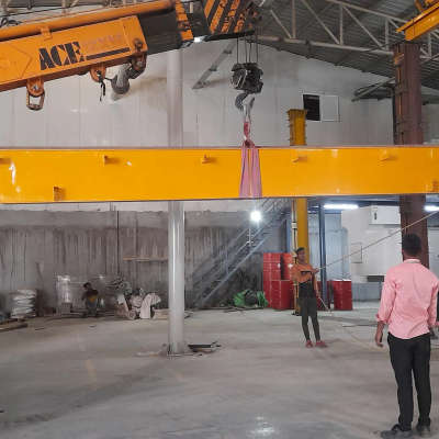 eot crane instalation work at patanjali flaxipack haridwar