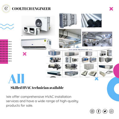 hvac complite worke 
1 all type duct avleble
2 all type greell difuser 
3 insuletion 
4 ducteble ac split ac vrv vrf System avleble
5 hvac all parts avleblle