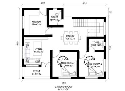 #4BHKHouse #1400sqft #living #dining #toilet #kitchen #upperliving #sitout #balcony #homeplan #below1500sq