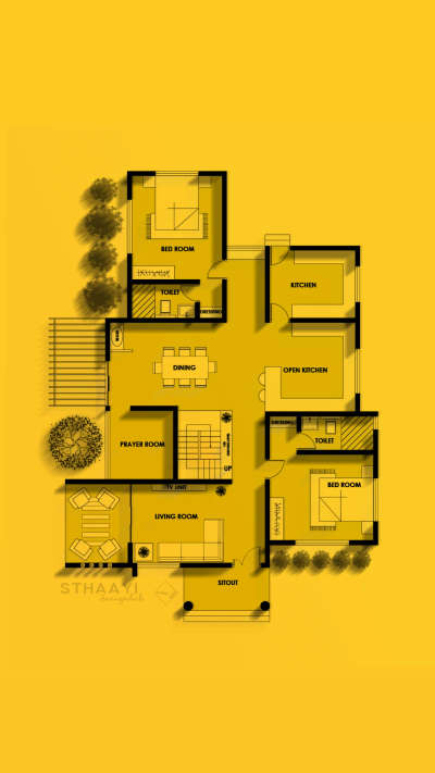 Contemporary Home Plan 🏡 | 4BHK |
Design: @sthaayi_design_lab  Details 👇

Area : 3050 sq.ft
Ground Floor 
● Sitout 
● Living 
● Dining 
● Patio
● Prayer Room
● 1st Master Bedroom attached with Dressing
● 2nd Master Bedroom attached with Dressing 
● Open - Kitchen 
● Closed - Kitchen 
● Stair

First Floor 
● 3rd Bedroom attached,Dressing,B-Balcony
● 4th Bedroom attached ,Dressing,B-Balcony
● Upper Living
● Study Space 
.
.
.
#sthaayi_design_lab #sthaayi 
#floorplan | #architecture | #architecturaldesign | #housedesign | #buildingdesign | #designhouse | #designerhouse | #interiordesign | #construction | #newconstruction | #civilengineering | #realestate #kerala #budgethome #keralahomes