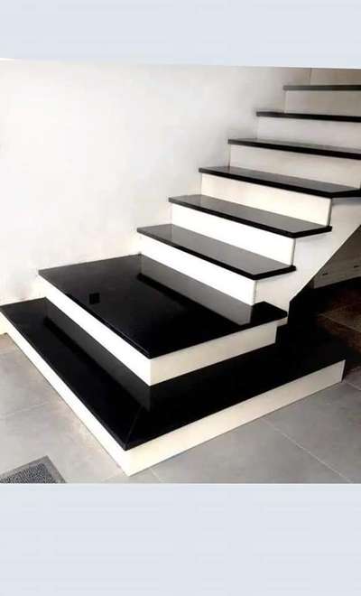 granite step in black white combination