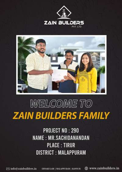 WELCOME TO ZAIN BUILDERS FAMILY🥰🥰

#zainbuilders #zainbuilderspvtltd #zainmilestones #Malappuram #malappuramhomes